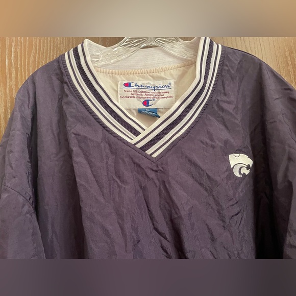 Champion Vtg Jacket Mens XL Black Windbreaker Pullover V Neck - Picture 3 of 11